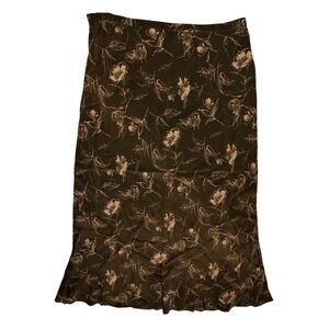 VTG Green Silk Maxi Skirt NWOT SZ 16